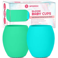 2-Pack Silicone Baby Cups – No Spill Training Cups for Baby Led Weaning, Soft & Gentle on Gums, BPA-Free, Available in Multiple Colors