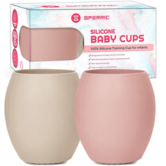 2-Pack Silicone Baby Cups – No Spill Training Cups for Baby Led Weaning, Soft & Gentle on Gums, BPA-Free, Available in Multiple Colors