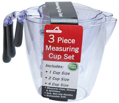 3 Piece Measuring Cup Set , Soft Non-Slip Handles, BPA Free