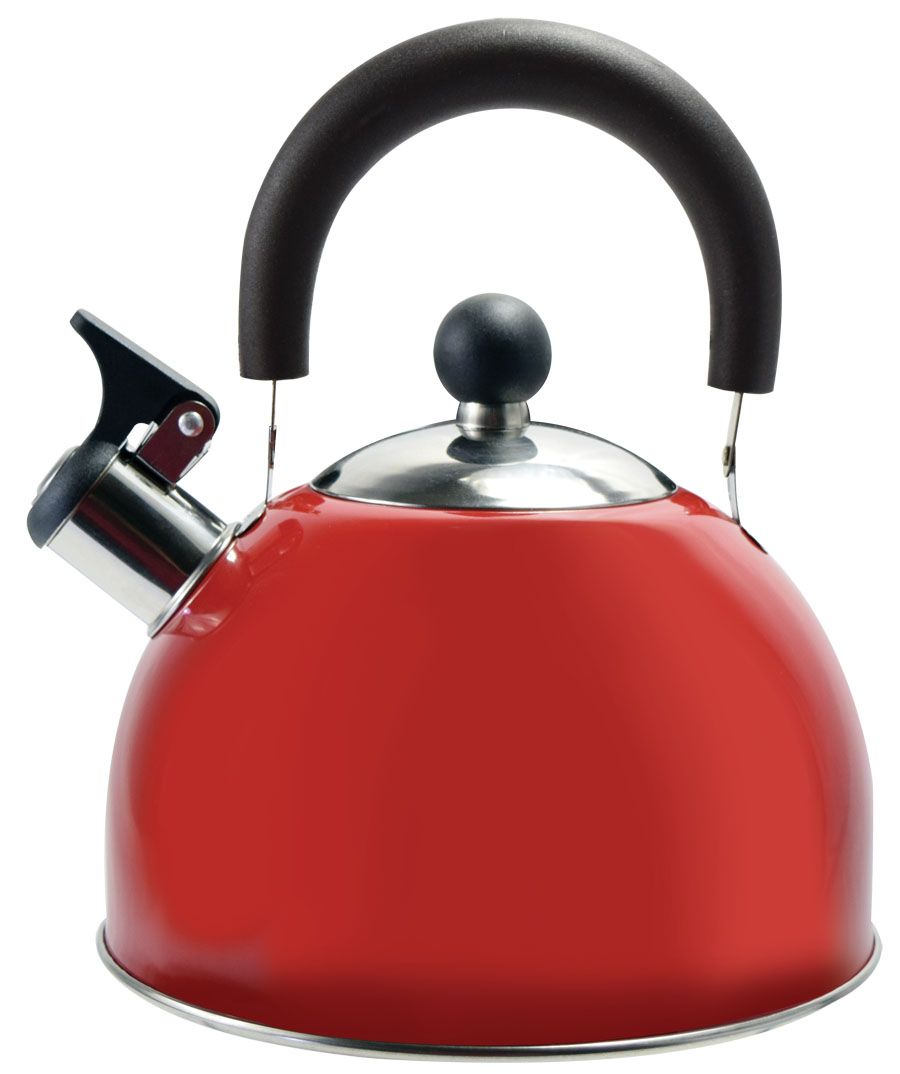 2.5 Qt Stainless Steel Whistling Tea Kettle - Red