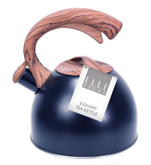 Elle Decor 3-Quart Black Tea Kettle with Wood Handle