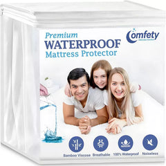 Waterproof Mattress Protector - Hypoallergenic, Breathable, Cooling, Washable