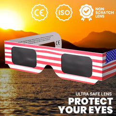 Solar Eclipse Glasses Approved 2024 CE and ISO Certified Solar Eclipse Observation Glasses Safe Shades for Direct Sun Viewing