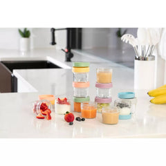 Glass Baby Food Storage Containers 12 Pack 4oz Baby Food Jars Reusable with Lids BPA-Free Leakproof Freezer, Microwave, Dishwasher Safe Baby Food Jars