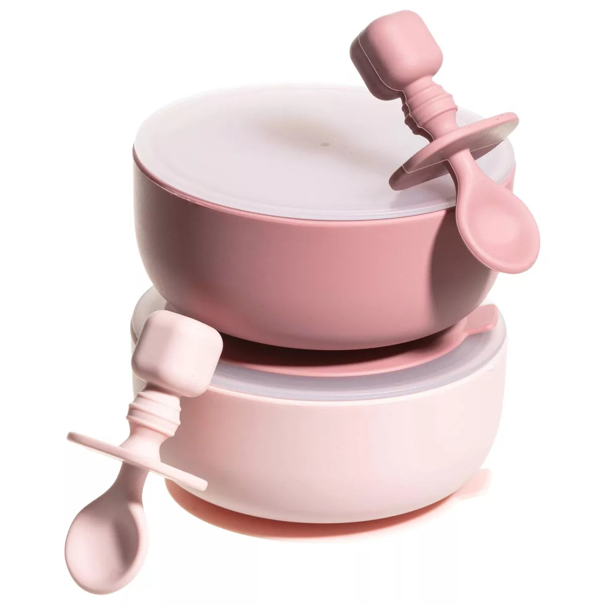 Sperric Silicone Baby Feeding Set - Infant Suction Bowls with Lids and Spoons | BPA Free Toddler Self Feeding Utensils for 0-6 Months