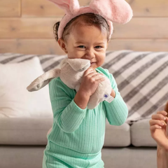 Easter Plush and Teether Baby Playset - Squeaky Bunny, Chicken, Easter Egg, Plush Toys and Silicone Teethers - Perfect Gift for Newborns and Babies