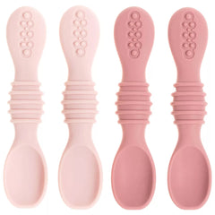 Silicone Baby Spoons for Baby Led Weaning 4-Pack, First Stage Baby Feeding Spoon Set Gum Friendly BPA Lead Phthalate and Plastic Free