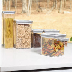 2.6 Qt Airtight Food Storage Box Square, with Locking Mechanism, Clear Kitchen Pantry Organizer