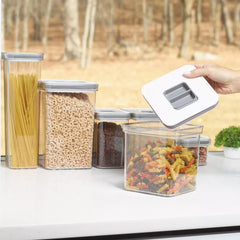 2.6 Qt Airtight Food Storage Box Square, with Locking Mechanism, Clear Kitchen Pantry Organizer