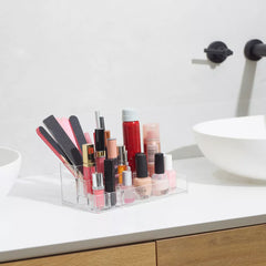 Acrylic Cosmetic Organizer – Clear Makeup & Skincare Storage, Holder for Brushes & Beauty Supplies