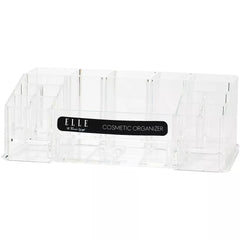 Acrylic Makeup Tray Organizer– 16 Compartments 1 Drawer, Rectangular Holder for Brushes, Eyeshadow Palettes, Skincare & Beauty Supplies