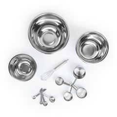 12-Piece Mix and Measure Set, Includes Mixing Bowls, Measuring Cups, Measuring Spoons, and Whisk