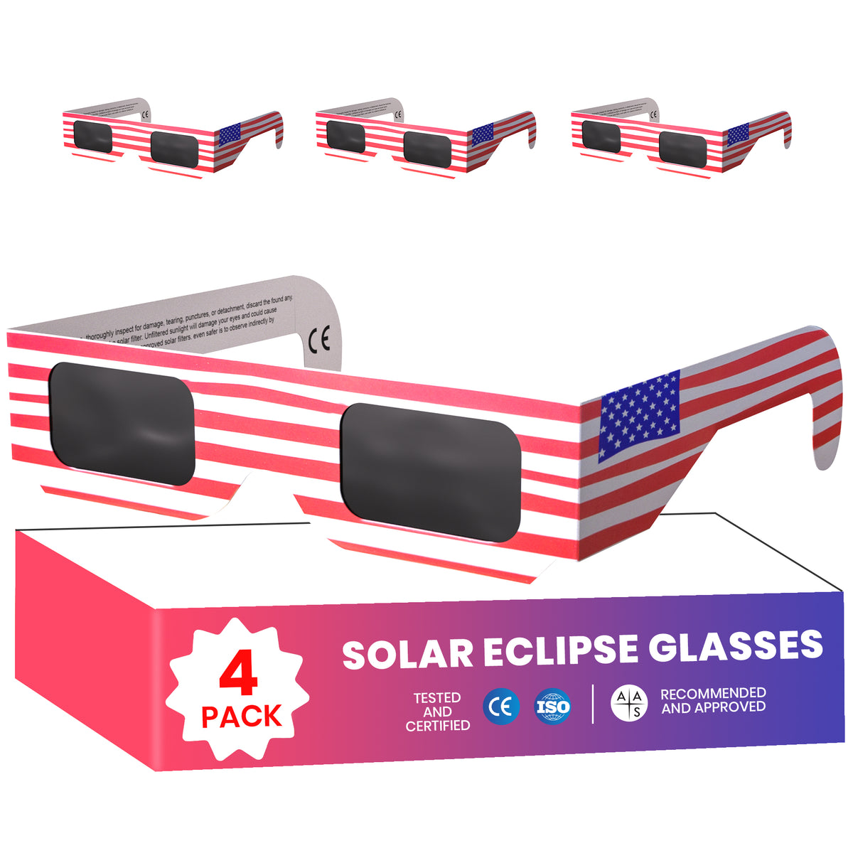 Solar Eclipse Glasses Approved 2024 CE and ISO Certified Solar Eclipse Observation Glasses Safe Shades for Direct Sun Viewing