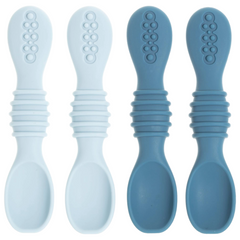 Silicone Baby Spoons for Baby Led Weaning 4-Pack, First Stage Baby Feeding Spoon Set Gum Friendly BPA Lead Phthalate and Plastic Free