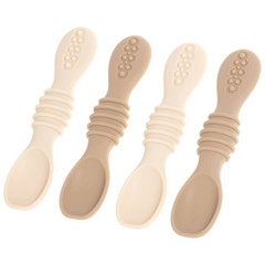 Silicone Baby Spoons for Baby Led Weaning 4-Pack, First Stage Baby Feeding Spoon Set Gum Friendly BPA Lead Phthalate and Plastic Free