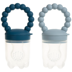 Silicone Baby Fruit Feeders with Freezer Tray for Batch Prep, Set of 2 – Safe & Convenient, Includes Extra Pouches & Travel Lids, Dishwasher Safe