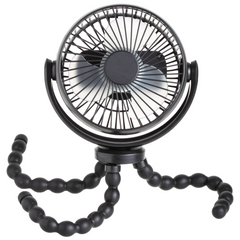 Battery Operated Stroller Fan. Flexible Tripod Clip-On Fan with 3 Speeds, Rotatable Design, and Rechargeable Fan for Car Seat, Crib, Bike, and Treadmill