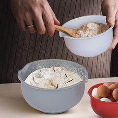 3 Piece Plastic Mixing Bowl Set with Non-Slip Base - 1.5L, 2L, 2.5L