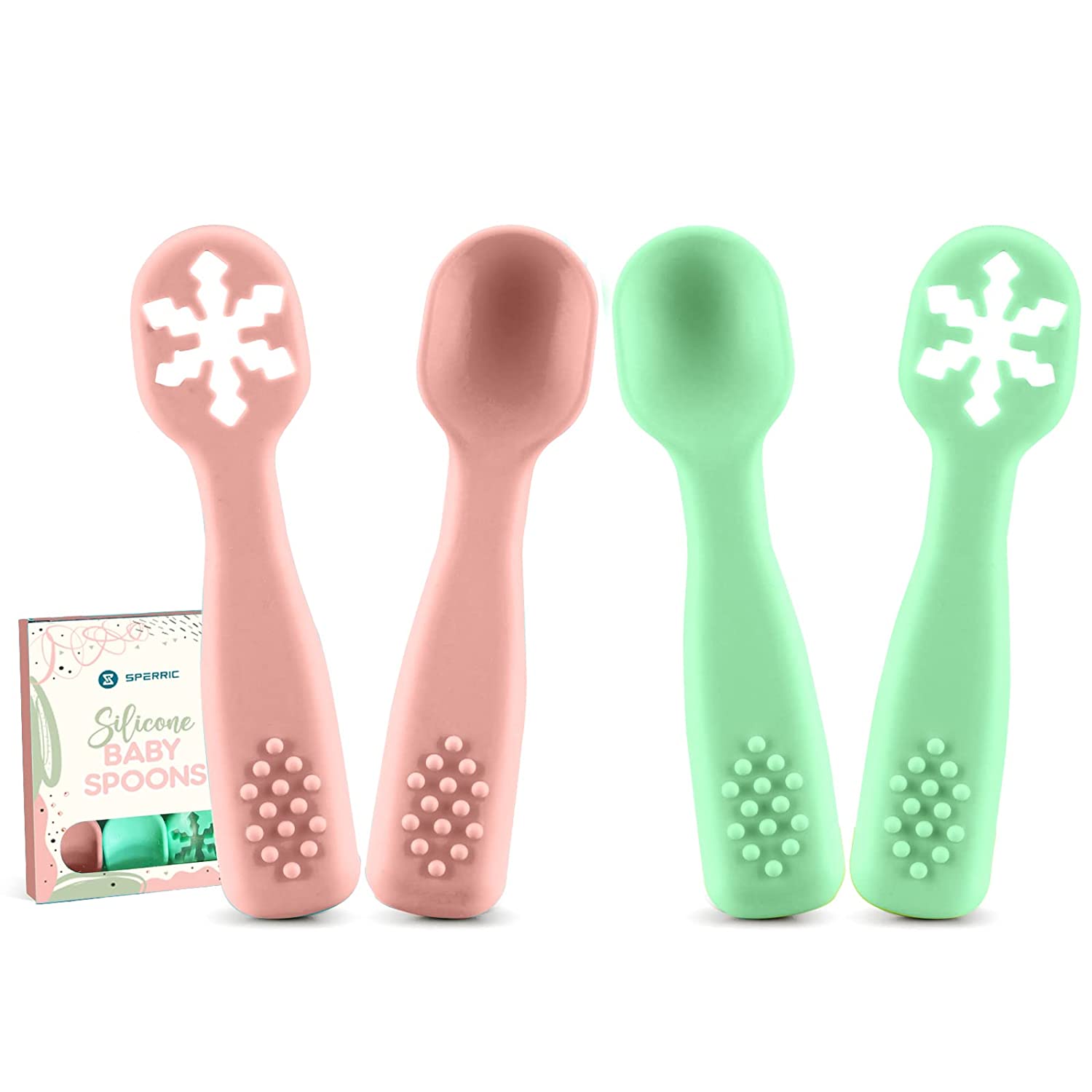 Sperric baby spoons - infant spoons first stage - silicone baby