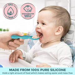 Poled Baby Feeding Silicone Spoon