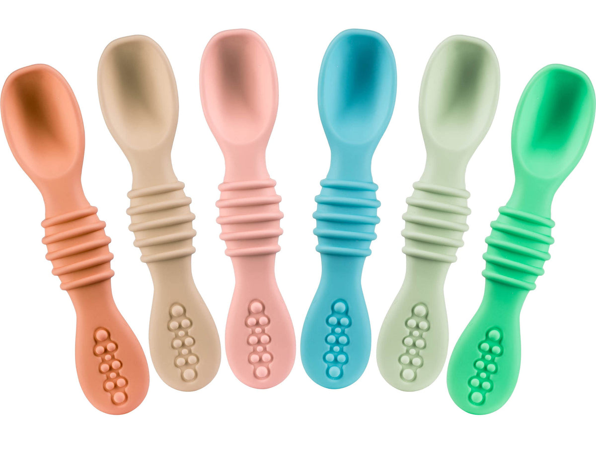 RORPOIR 4pcs Silicone Spoon Silicone Eating Spoon Feeding Spoons Multitools  Silicone Mixing Spoon Salad Spoons Tableware Spoon Long Handle Spoon Baby